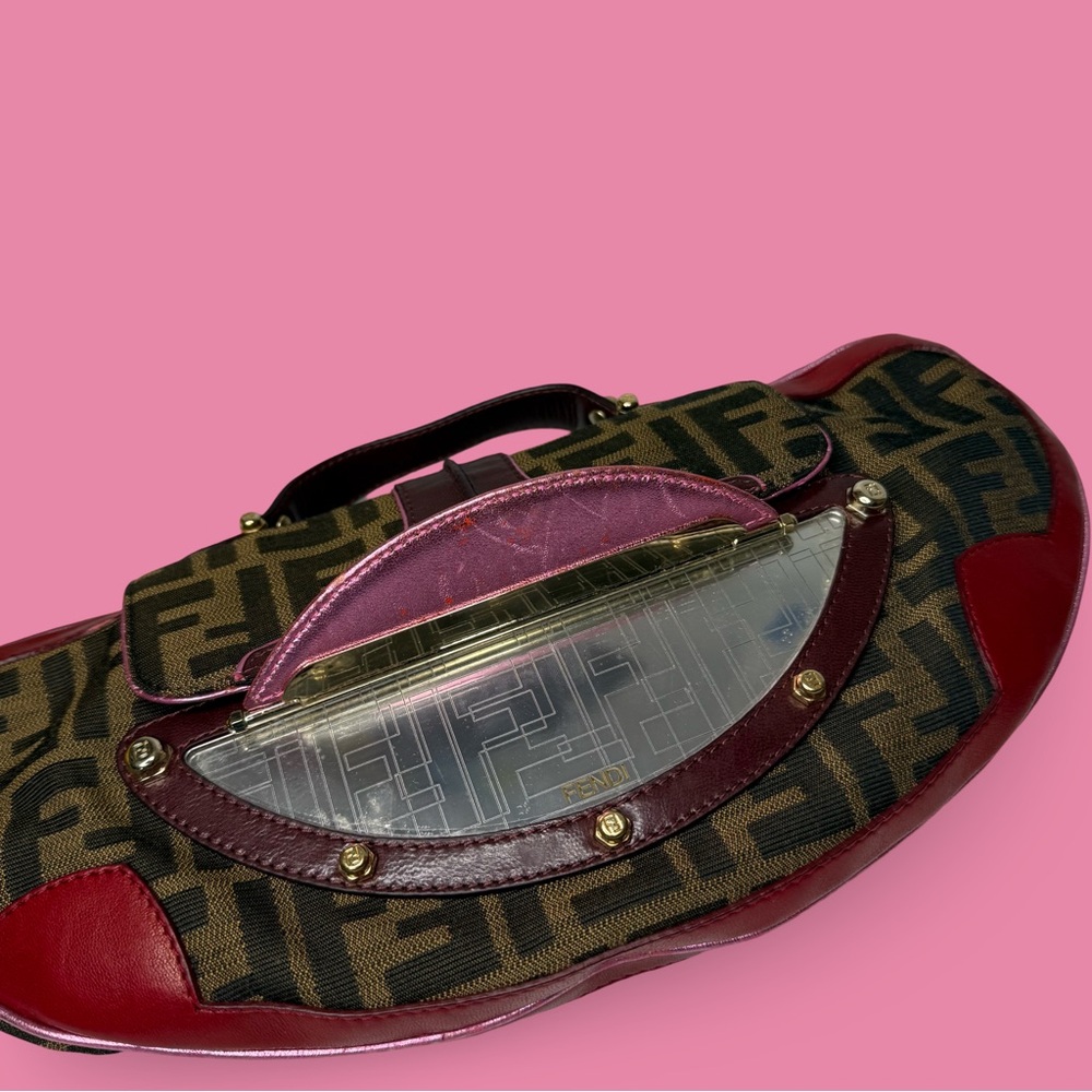 Fendi Zucca Vanity Mirror Clutch Tobacco Pink - Picture 3 of 13